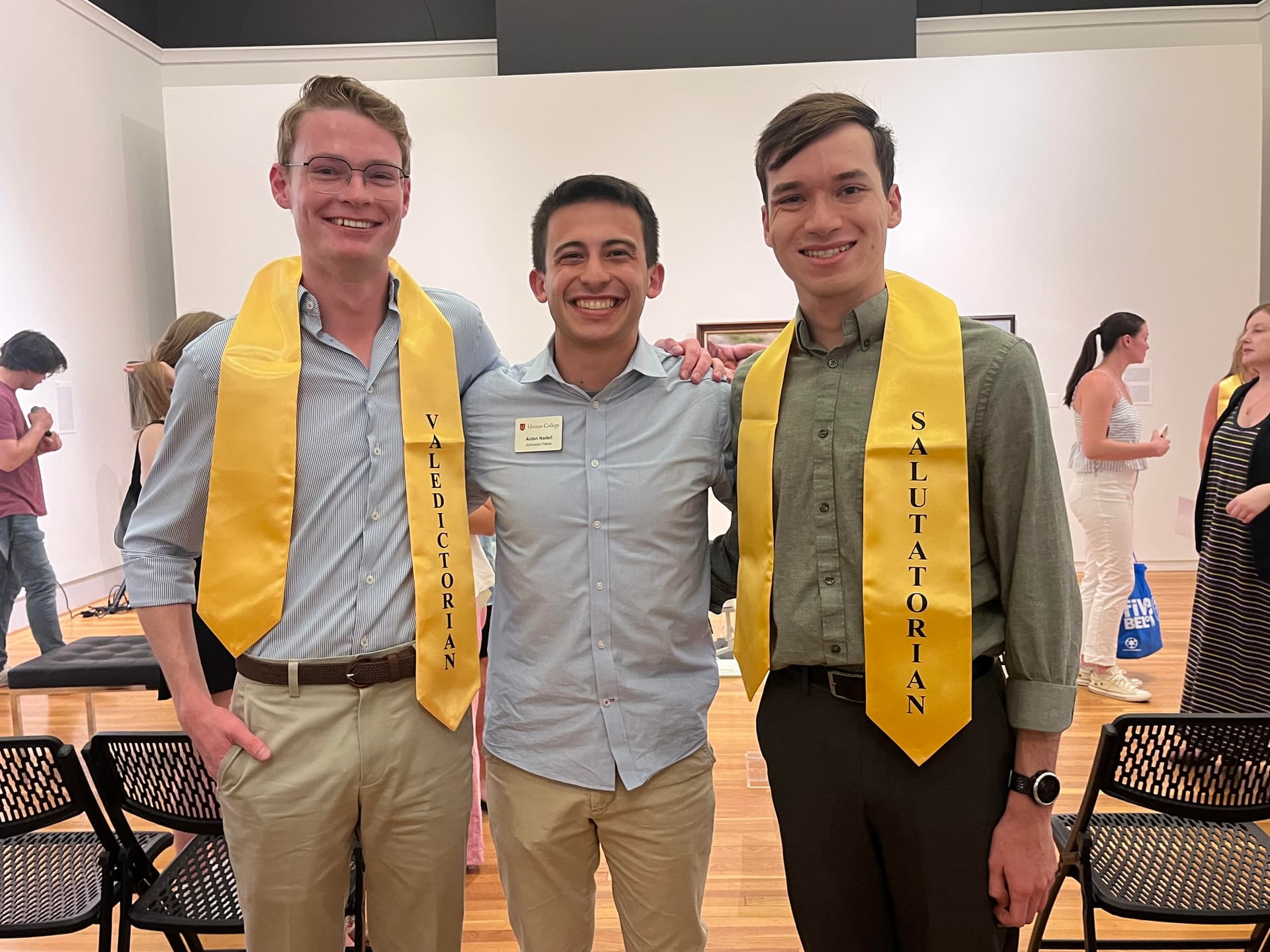 William with his fraternity brothers at the Class of 2025 Valedictorian/Salutatorian Ceremony